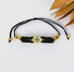 Beaded Evil Eye Simplicity Bracelet-black