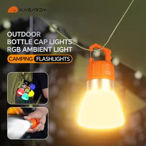Portable Outdoor Camping Light, with Hook Detachable Bottle Cap Light, Rechargeable Camping Tent Lantern for Hiking Party Camping Fishing