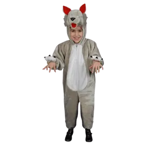 Big Bad Wolf Costume Dress For Kids - Soft Breathable Jumpsuit with Attached Hood and Paws - Boys Costume For Halloween, Role Play, Pretend Play Fun, Theme Party & Cosplay