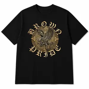 Brown Pride Aztec Eagle Tee, Chicano Clothes Chicana Cholo Chola Style Clothing Unisex Hoodie Medium Heavy Sweatshirt for Men & Women Streetwear