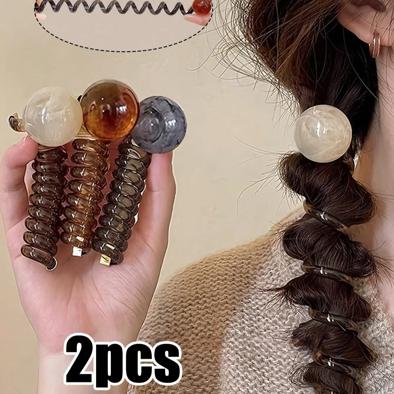 Elegant Simple Bubble Braid Hair Tie, Telephone Line Style, Ponytail Hair Accessory, Hair Accessories for Braids, Suitable for All Hair Types, Fashionable Hair Band