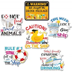 6 Pcs Cruise Ship Door Decorations Magnetic, Cruise Door Magnets Decorations Animal Towels Ducks Magnet Stickers for Fridge Cabin Garage Car Party Favors