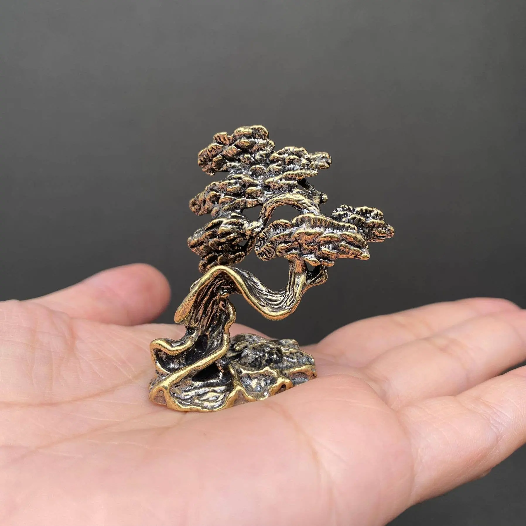 Solid Brass Bonsai Tree Figurine