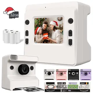 Kids Camera Instant Print,Children's instant printing camer,1080P high-definition digital camera,portable toy with 3 rolls of printing paper,Christmas Birthday and New Year Gifts,ideal children's toy gift for boys and girls aged 3-12