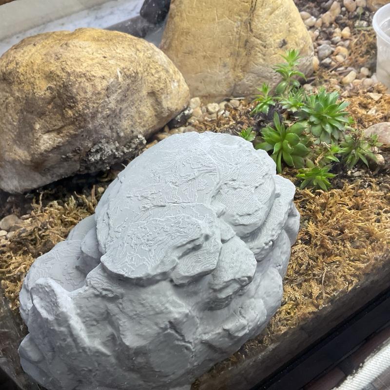 Rock Texture 3D Printed Hide Cave, Small Biotope Fish Tank Decor, Safe Hiding Spot for Aquatic Pets, Aquarium Ornament