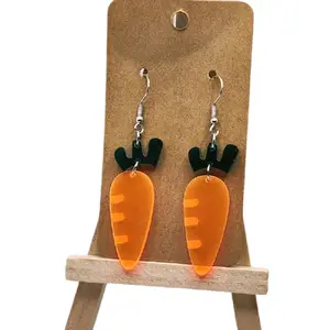 Fashionable Carrot Earrings for Women Nature Inspired Accessories Lightweight Hook Earrings Unique Design Perfect Gift High-Quality Plastic Material