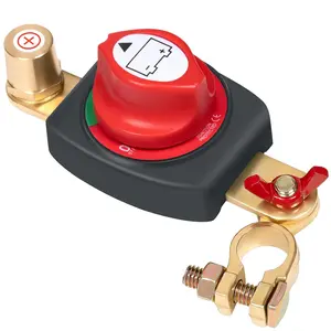 Top post battery disconnect switch positive 12v 48v waterproof master power cut off isolator heavy duty 12 volt onoff battery switch brass terminals for cars trucks rvs marine boats atvutv