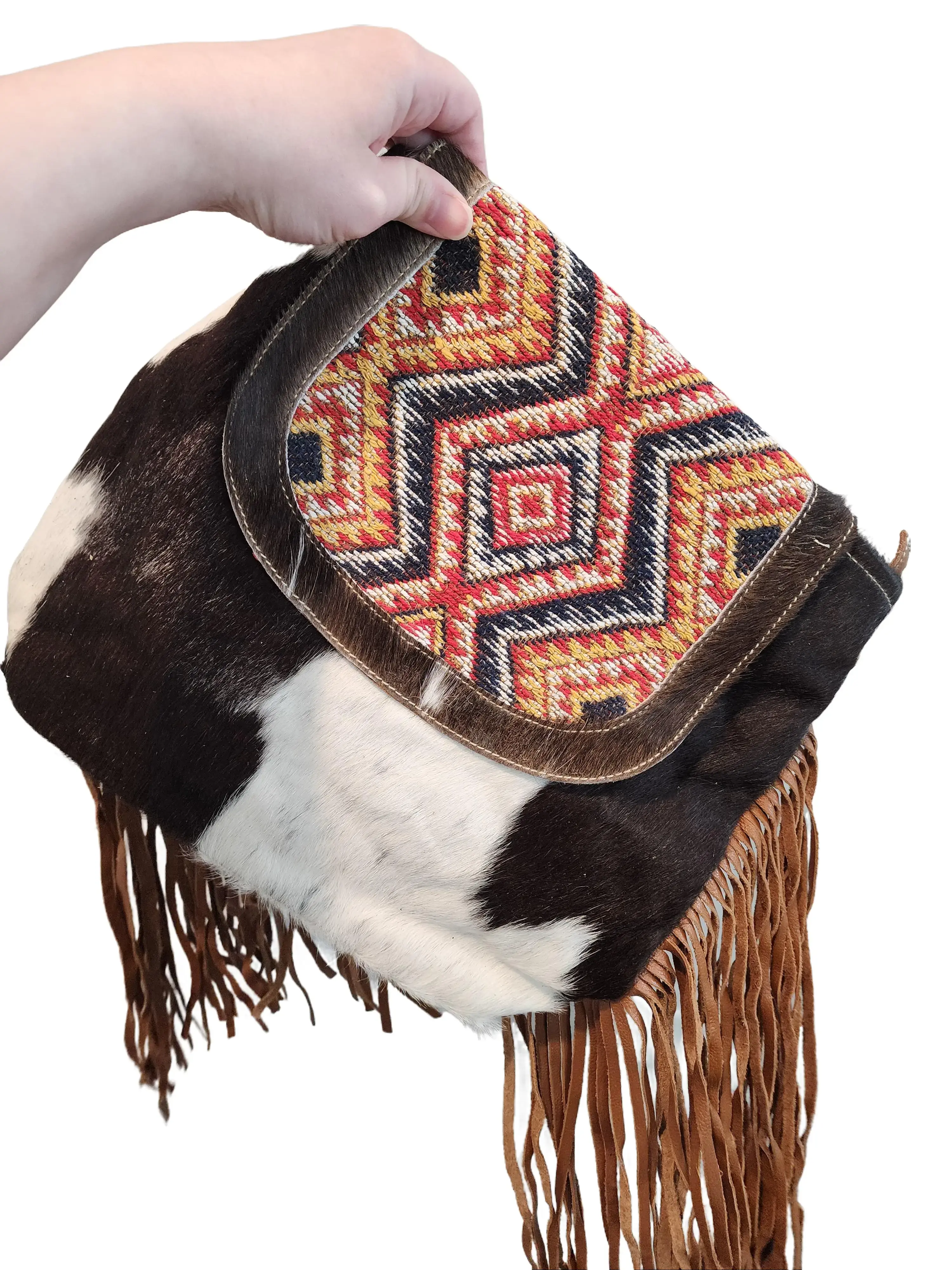 The Capri / Fringe and cowhide crossbody bag