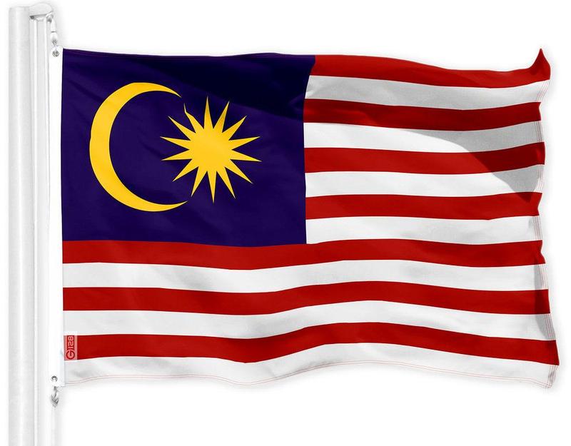 G128 Malaysia Malaysian Flag | 3x5 Ft | Printed 150D Polyester - Indoor/Outdoor, Vibrant Colors, Brass Grommets, Quality Polyester, Much Thicker More Durable Than 100D 75D Polyester
