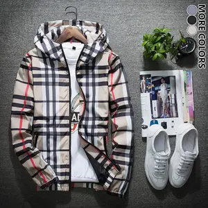 autumn fashion style Men’s Spring Summer Trendy Checkered Hooded Jacket | Daily Casual All-Match Outerwear