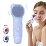 Ailcbi Electric Silicone LED Facial Cleansing Brush Massager - 5-Speed Sonic Vibration, IPX7 Waterproof, Hot Compress, Red & Blue Lighting, Expands Pores, Face Brushes for Cleansing, Self Care Gadgets, Daily Use Personal Care Facial Beauty Device