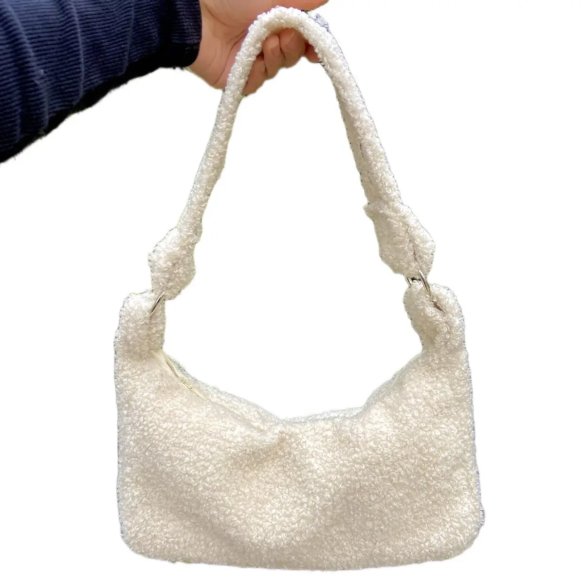 theodora purse | teddy baguette bag | cream