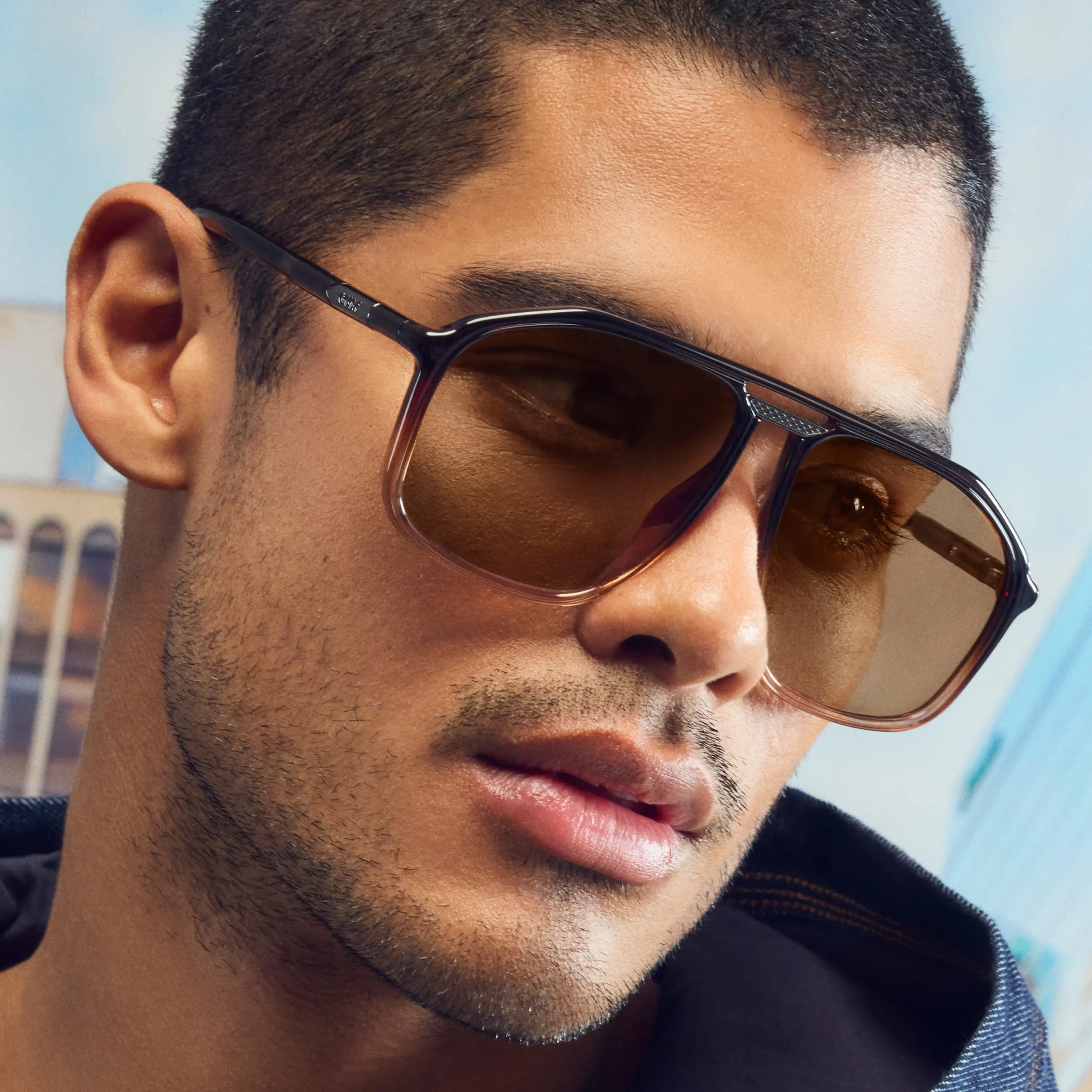NORDSTROM Oversized Black Plastic Gold Metal Mirror Lens Sunglasses Sunnies It main image 3