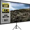【toolupgrade】VEVOR 100in 16:9 Aluminum Tripod Projection Screen with Stand, Adjustable Height, UHD 4K Wrinkle-Free Foldable Easy-Setup, 160° Glare Control, for Mobile/Gaming Bedroom Projector, Office Accessories