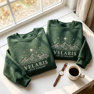 Velaris City of Starlight Embroidered Sweatshirt, ACOTAR Night Court Hoodie