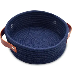 Small Storage Basket, Mini Baskets, Cute  Cotton Rope Woven Basket, Soft Shelf Basket, Boho Decorative    Basket for , , Empty  Basket - XS