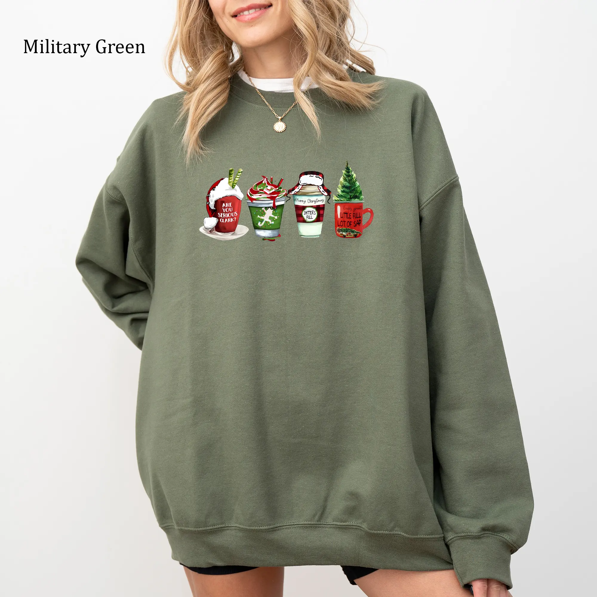 Christmas Vacation Grisworld Drinks Sweatshirt, Funny Coffee Grishwold Crewneck, Christmas Comedy Movie Sweater, Holiday Womenswear, Xmas Women's Tops