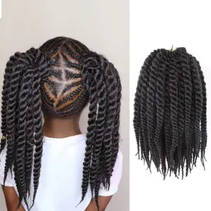 Havana Twist Crochet Hair 10 Inch Color 2 Jumbo Twist Crochet Hair for Black Women 7 Packs Pre Looped Senegalese Twist Crochet Braids Short Rope Twist Crochet Braiding Hair (10 Inch,2-Dark Brown)