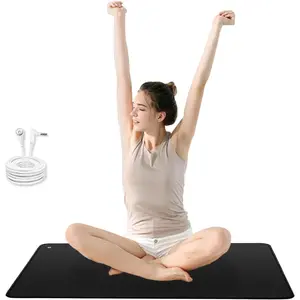 Grounding Mat for Feet,Conductive Carbon Grounding Pad for Health,Earth Connected Grounding Bed Mat with Grounding Cord(13 * 23.6inch)