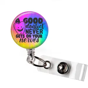 A Good Dentist Never Gets On Your Nerves Badge Reel Funny Dental ID Holder Perfect Gift for Dentists Dental Assistants Hygienists Dental Students Office Staff Retractable Badge Reel Work Humor Dentistry Accessories Dental Office Gifts