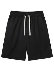Men's Sporty Shorts, Casual Drawstring Design, Summer Beachwear, Loose-Fitting Plain Pattern, Comfortable Athletic Wear, Athletic Running Shorts