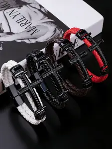 The fashionable cross magnetic buckle bracelet is suitable for daily wear, vacation and dating occasions, and is also a surprising and exquisite small gift, Cross Charm Bangle