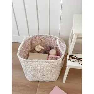 Interior Storage Basket Organizer for Clothing Books & Work Supplies Space Saving Home Use Stylish Functional Versatile,woven design,room organization product,fresh style,daily use item,car storage organizer