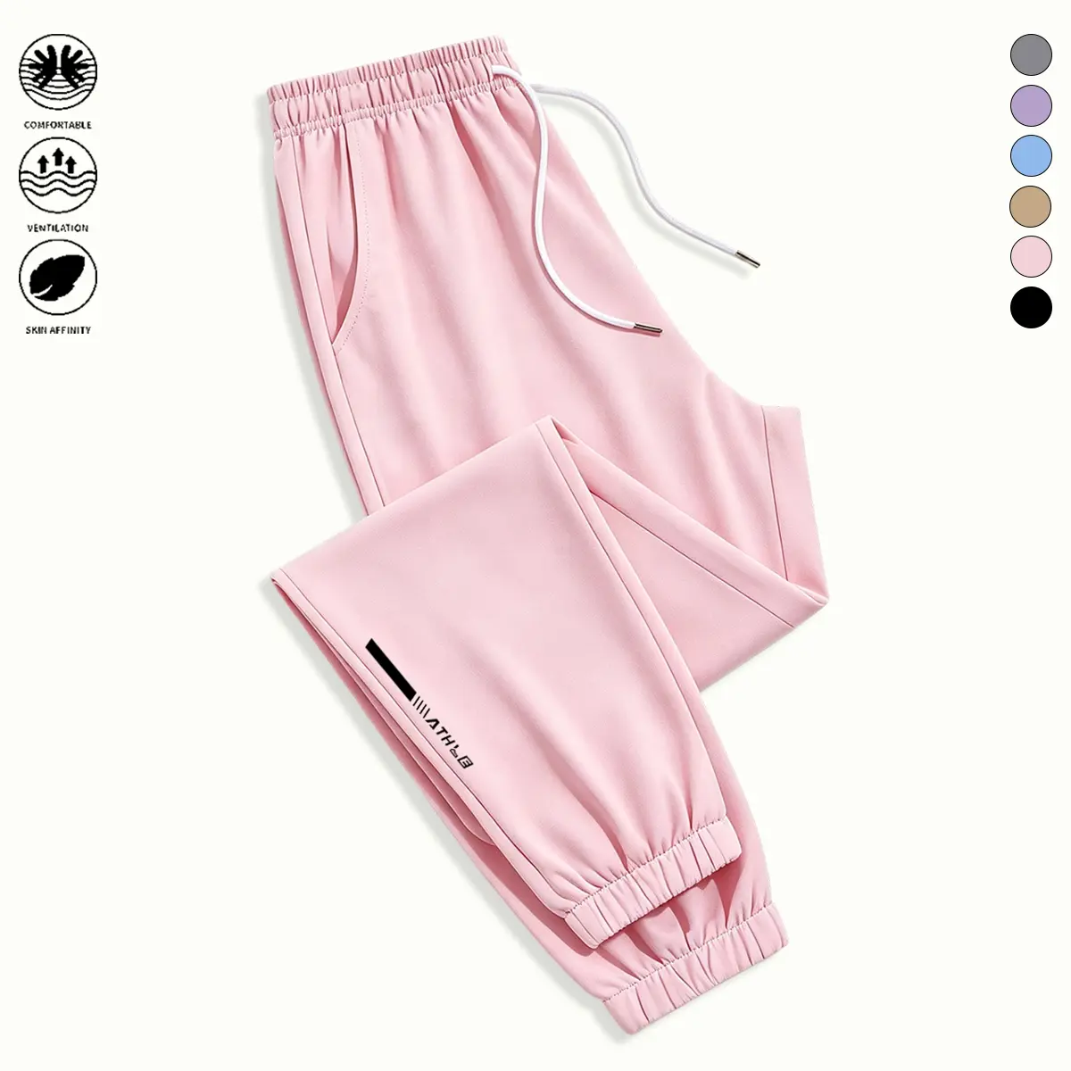 Women’s athletic long pants with drawstring design, suitable for outdoor sports and everyday wear; women’s long pants, womenswear