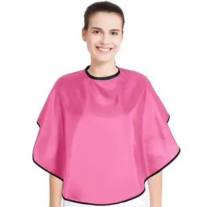 Short Cape for Women & Men - Mini Makeup Bib for Haircut & Styling (Pink)