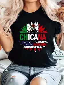 Chicana-Shirt Men Women Kids Girls Boys Mexican Usa Flag T-Shirt