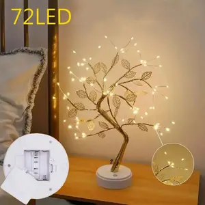 Mother’s Day Golden Leaf Tree Light – 72LED Battery Powered Night Light, Decorative Gift for Mom, Warm LED Bedroom & Home Accent Lamp