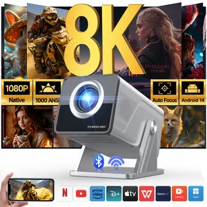 Auto Focus 1000ANSI X7 Projector 8K Decode Android 14.0 Built-In HiFi Speaker Auto Obstacle Avoidance & Fully Keystone Correction Dual WiFi6 BT5.4 Native 1080P 180° Rotatable Allwinner H726 High-End Home Cinema Audio Movie Night
