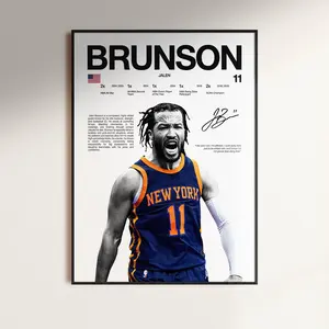 Jalen Brunson Poster, Wall Print, Basketball Print, Poster Print, Sports Decor, New York Knicks, Basketball Gift