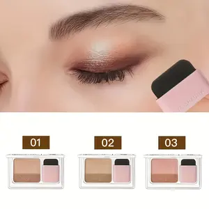 Buy One Get One 3 Color Shimmer Dual Eyeshadow Palette, Glitter Shimmer Eyeshadow, Diverse Colors, Easy Mix, Long Lasting Waterproof Makeup, Includes Brush