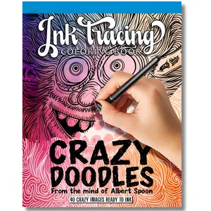 Doodle Coloring Book, Ink Tracing for Adults and Teens: Follow the White Lines for Mindfulness and Meditation DIY Supplies, Back to School Supplies