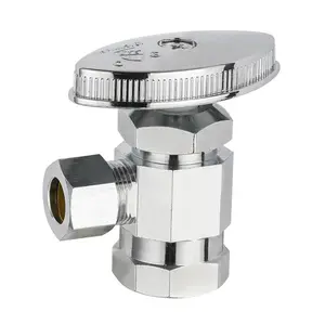 10-Pack 1/2" FIP x 3/8" OD Compr. Angle Stop Valve, Multi Turn (Lead Free)