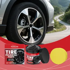 Car Tire Polishing Paste - Tire Shine Restorer, Protective Coating for Restoring Glossy Black Finish