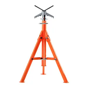 fathersdaygift VEVOR Pipe Stand, 2500LBS Heavy Duty Pipe Jack Stands, 27.2-52 Height Adjustable V Head Pipe Stand, 45# Steel Folding Jack Stand for 1/2-12 inches Pipes