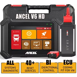ANCEL V6 HD Heavy Duty Truck Scanner, Bidirectional Diesel Diagnostic Scan Tool with 40+ Resets, ECU Coding, DPF Regen Fits for Cummins, Caterpillar, Paccar, Detroit, Wide U.S Diesel Truck Compatibility