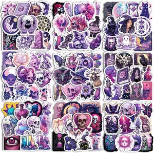 100pcs Gothic Stickers Pack for Adults, Teens Cool Goth Stickers for Water Bottles, Skateboard, Vinyl Punk Waterproof Stickers for Helmets