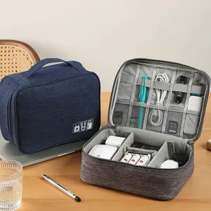 Hard Waterproof Tech Organizer Travel Case Shockproof Electronics Pouch for USB Charger Cables Accessories Storage Bag