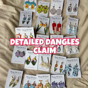 YOU CLAIM LIVE: Detailed Dangles polymer clay Collection for TikTok live polymer clay earrings hypoallergenic and stainless steel lightweight