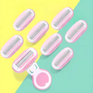 Manual Razor Set, Razor Holder & 8 Counts Razor Head, Men's Razor Women's Razor for Underarms, Body Hair Removal Shaving Tool for Men & Women