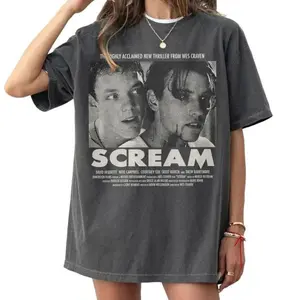 Scream Movie Halloween Spooky Season Horror Graphic Womenswear, Menswear, Unisex, Comfortable, Top, Gift for Her, Gift for Him, Soft, Relaxed Fit, Tee, Apparel Comfort Colors and Gildan