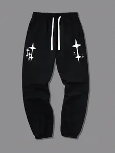 Men's Star Print Drawstring Waist Sweatpants, Casual Loose Pocket Jogger Pants for Summer, Fashion Men's Bottoms for Daily Wear