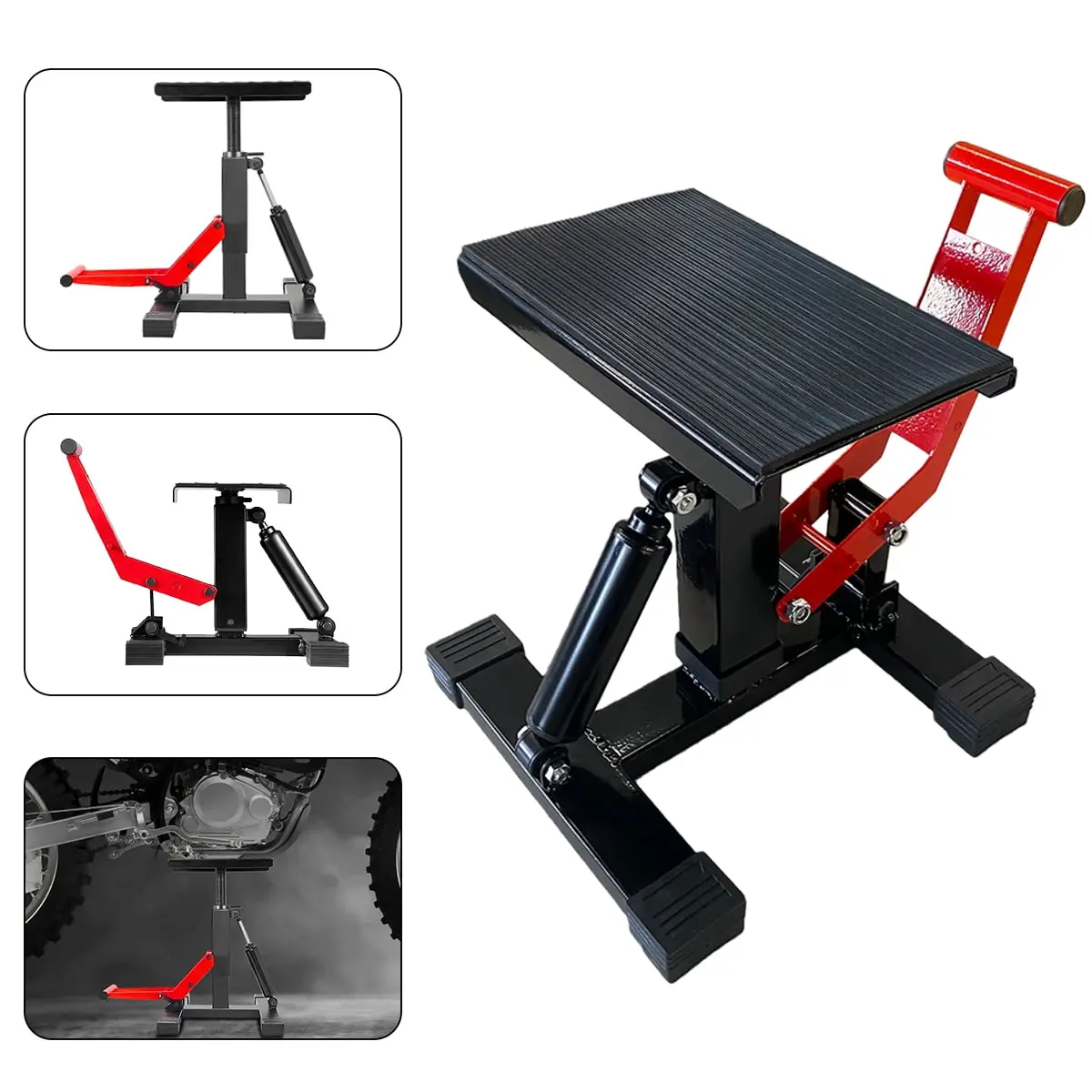 Hydraulic Dirt Bike Lift Stand - 440LBS Capacity Adjustable Height Jack Table for Dirt Bike Repair, Maintenance, Hydraulic Lift