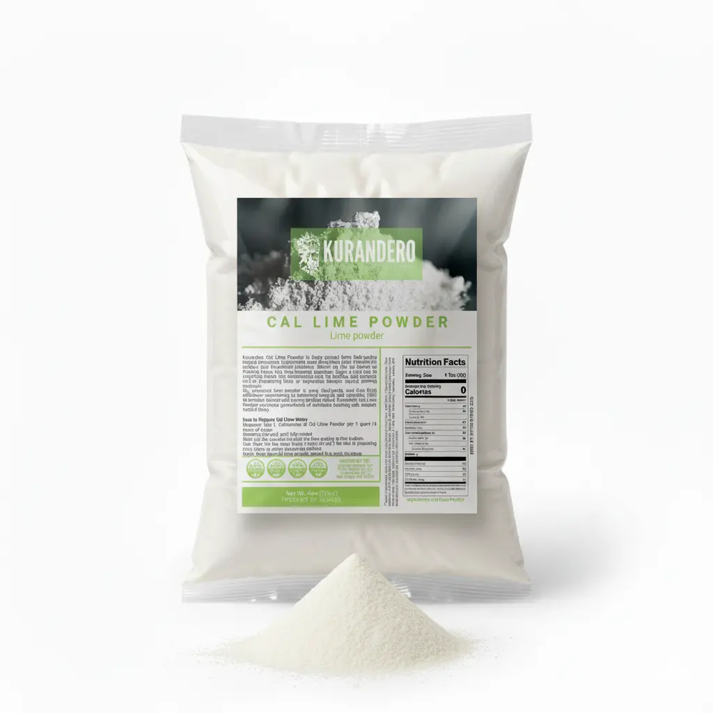 KURANDERO Cal Lime Powder 8 oz (226 g) – 100% Natural Cal de Lima (Calcium Hydroxide) – Premium Edible Lime Powder for Traditional Preparation, Non-GMO, Additive-Free, Fine Texture, Single Pack