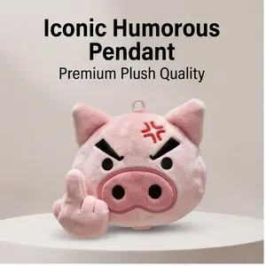 Crayon Shinchan Buta Kimuzaru Plush Keychain, 15cm  Anime Plush Bag Charm, Cute Emotional Expression Pendant