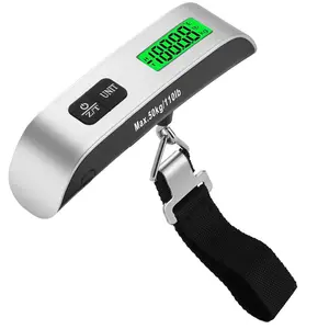 Digital Luggage Scale, 110Lb Portable Suitcase Weight Scale for Travel with Backlit LCD, 4-Unit Switching, Non-Slip, Luggage Scale for Luggage, Backpacks, Packages (Battery Included) pwkauka