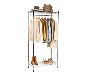 Mind Reader Rolling Garment Rack with Adjustable Bar